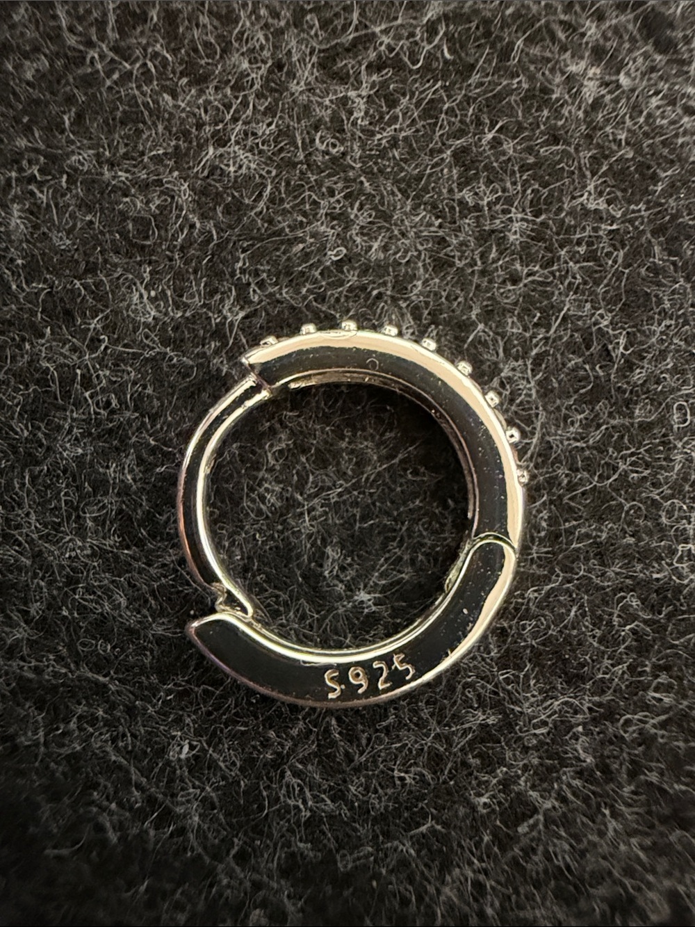 Single S925 Sterling Silver Pavé Huggie Hoop Earring